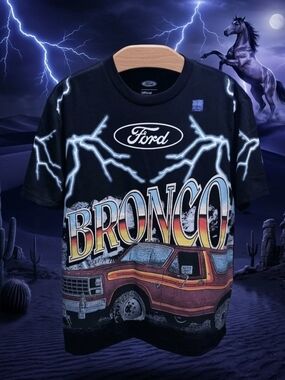 Ford Black Kids' Bronco Graphic Tee with Lightning